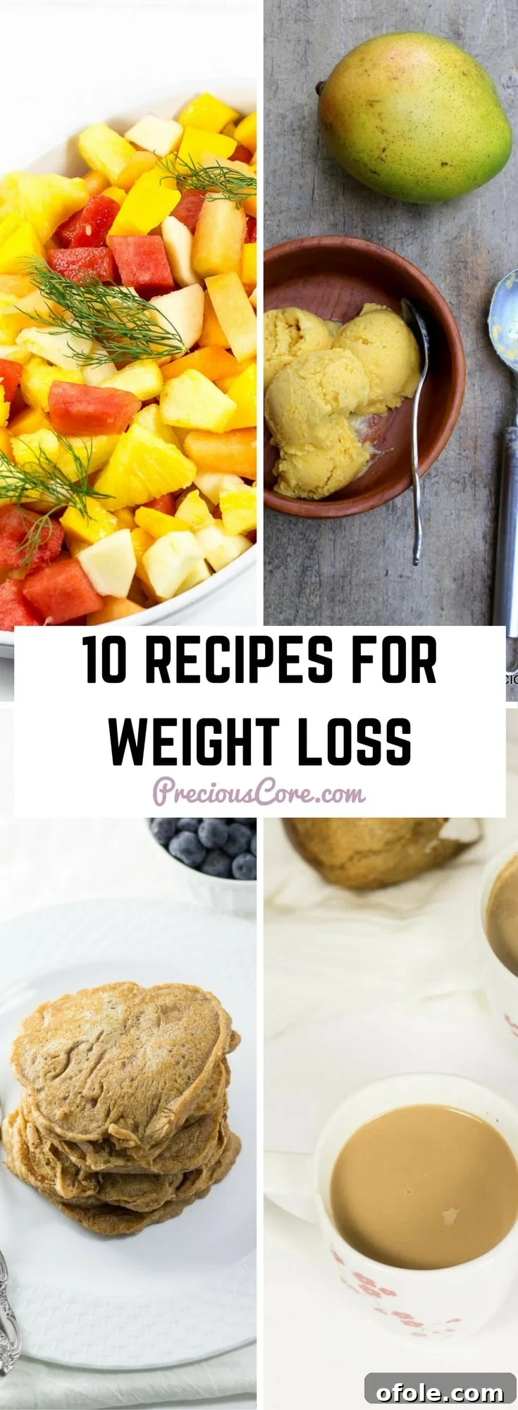 Unlock Weight Loss: 10 Essential Recipes 3 Collage of food with text "10 recipes for weight loss." Join your healthy eating journey with these delicious and easy-to-make dishes.