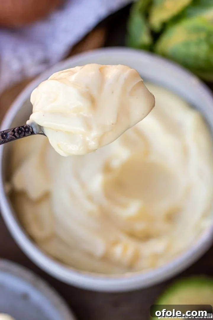 Mastering Homemade Mayonnaise 3 A spoonful of homemade mayonnaise