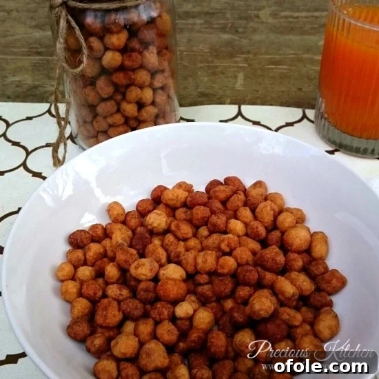 Homemade African Peanut Burger snack, peanuts coated in a crispy flour shell