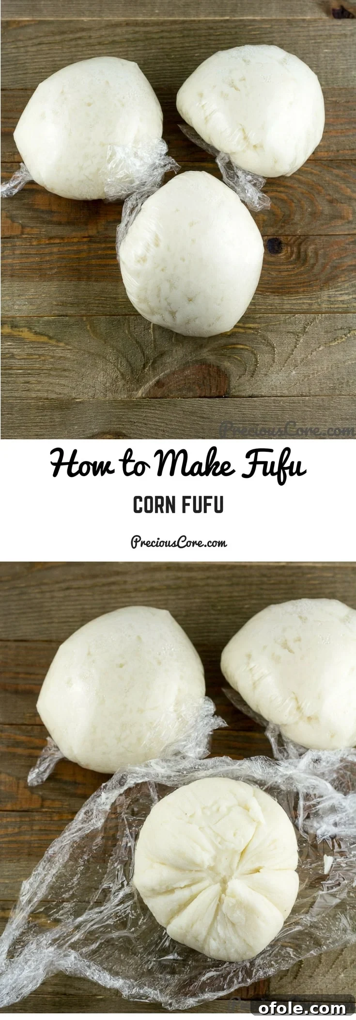 How to Make Fufu Corn 7 Collage with text "How to Make Fufu Corn Fufu" and images of the dish.