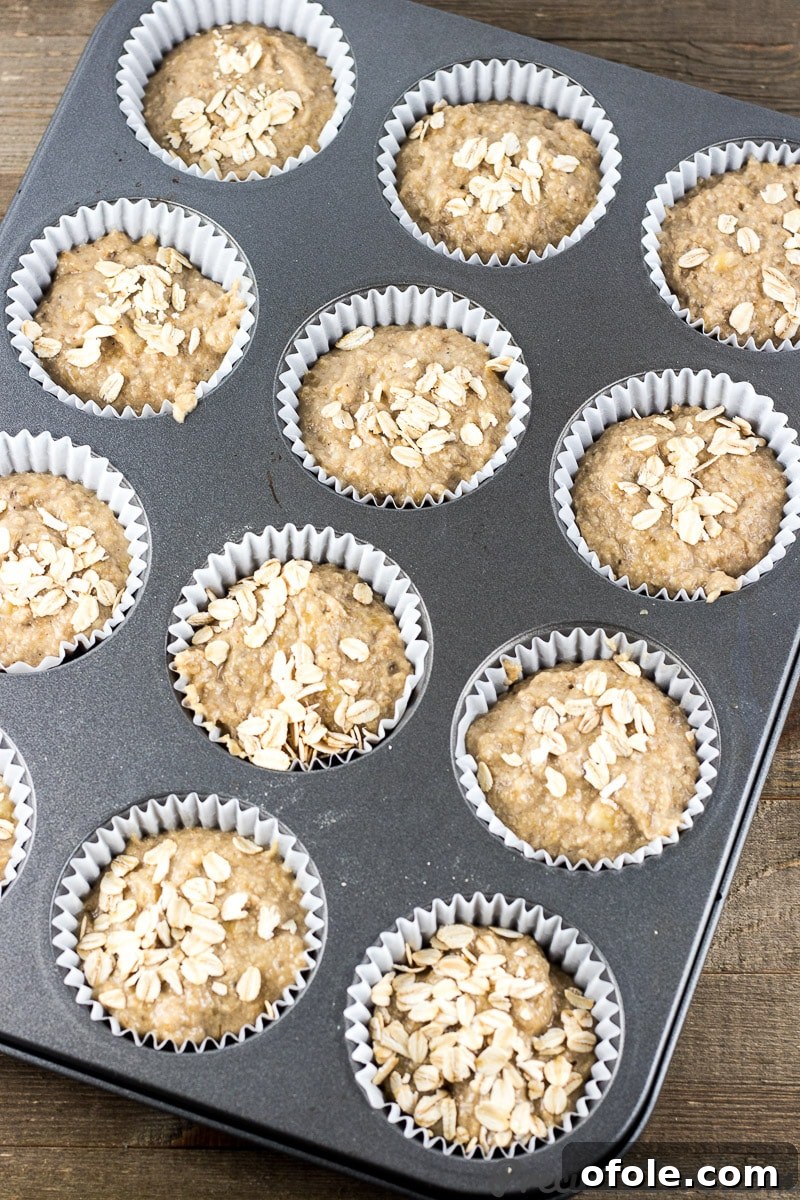 Guilt-Free Banana Oat Muffins 4 Healthy Banana Oat Muffins Topped with Oats