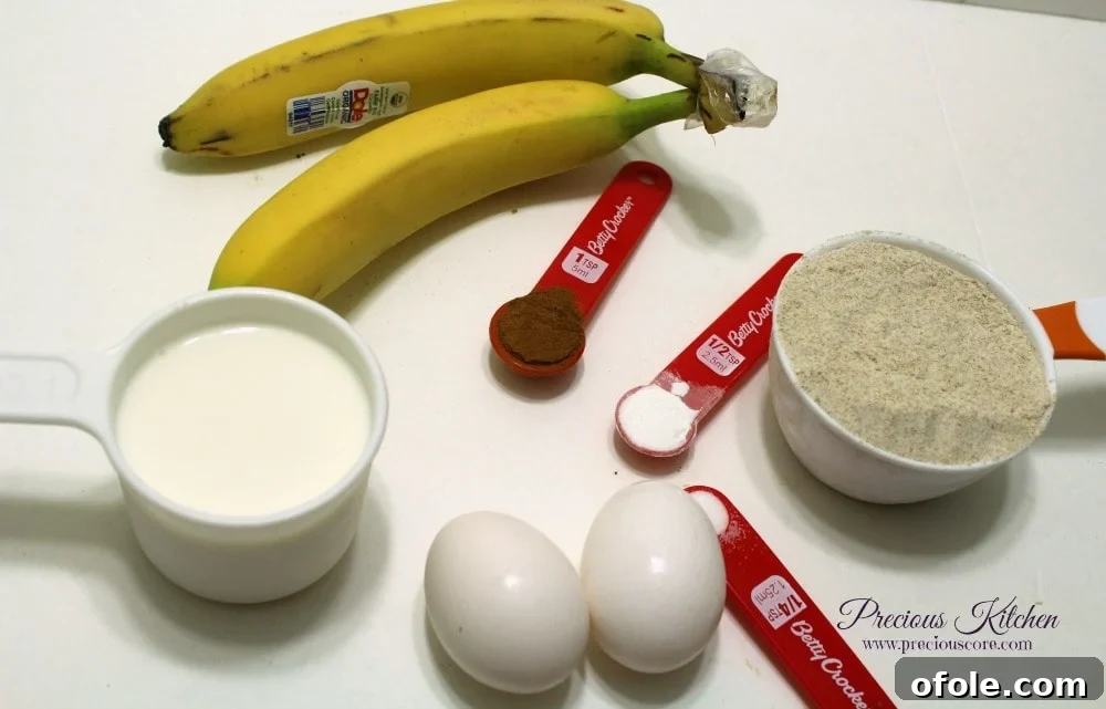Pancake Ingredients Ingredients for healthy whole wheat banana pancakes recipe