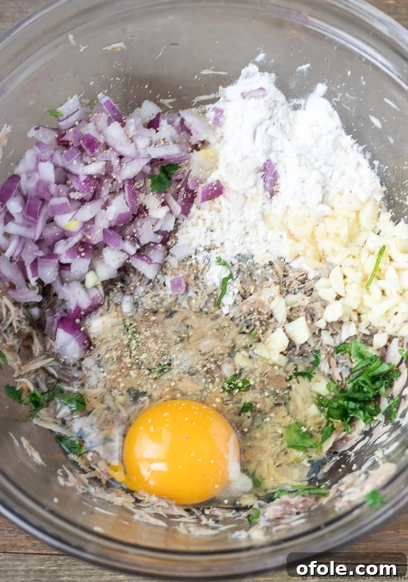 Zesty African Fish Bites 7 African Fish Ball Ingredients Mixed in a Bowl