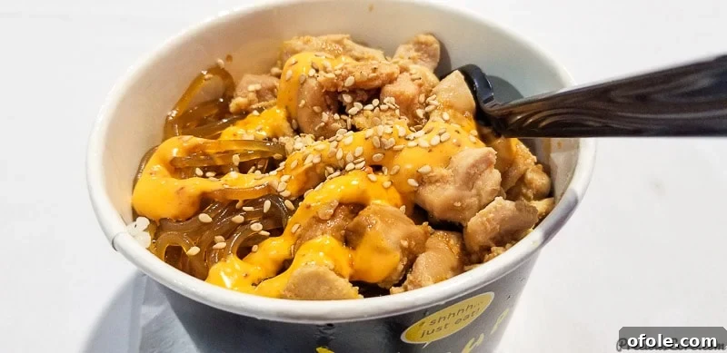 Igniting My Blog: Conference Immersion 13 Delicious Korean takeout dish with glass noodles, chicken, and spicy mayo