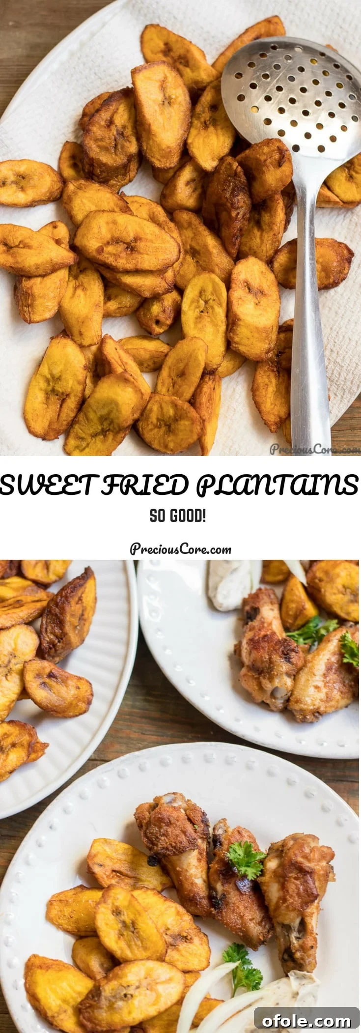 Golden Caramelized Plantains 9 Visually appealing collage with text "Sweet Fried Plantains So Good!" highlighting the deliciousness of the dish.
