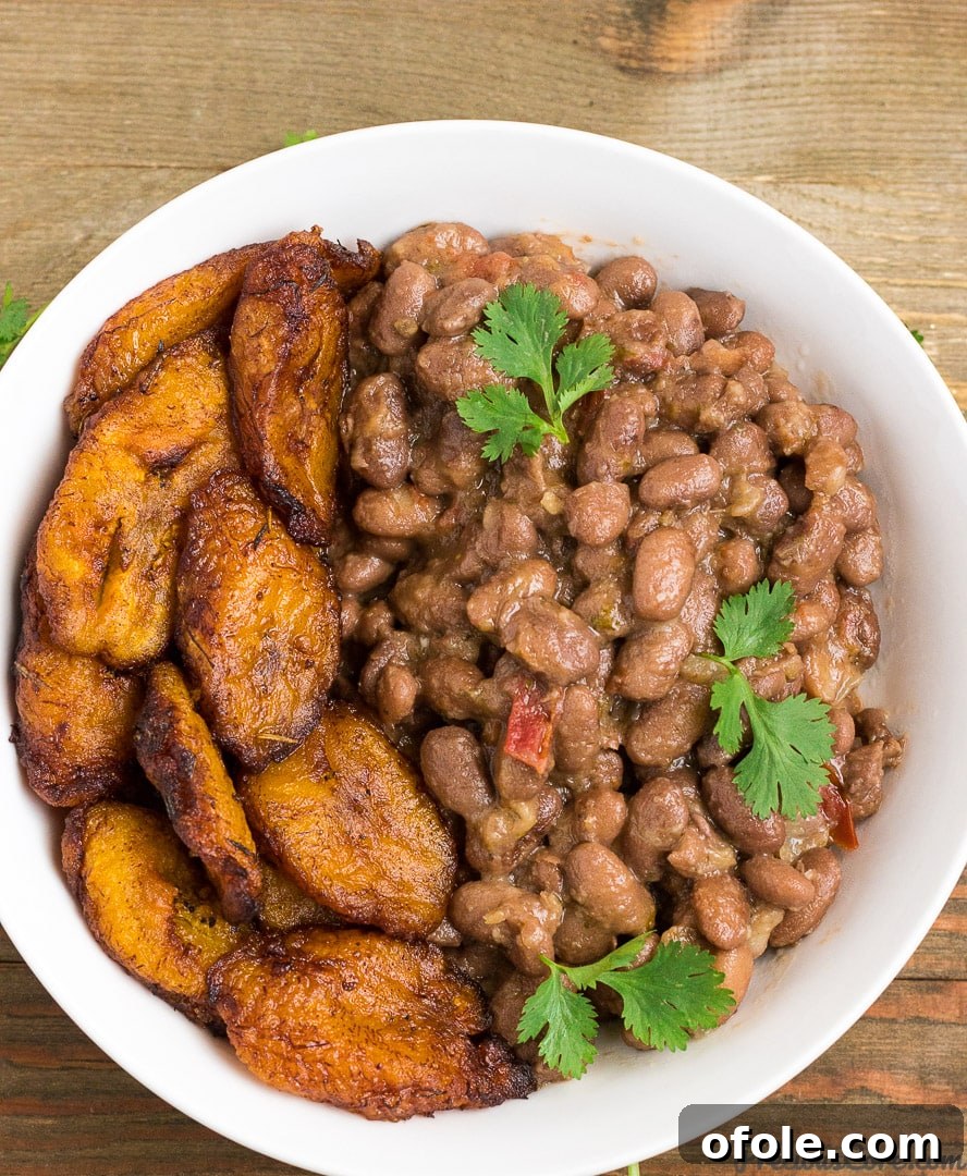 Planting Roots in California 5 Hearty stewed pinto beans paired with sweet fried plantains, a comforting and life-giving combination.