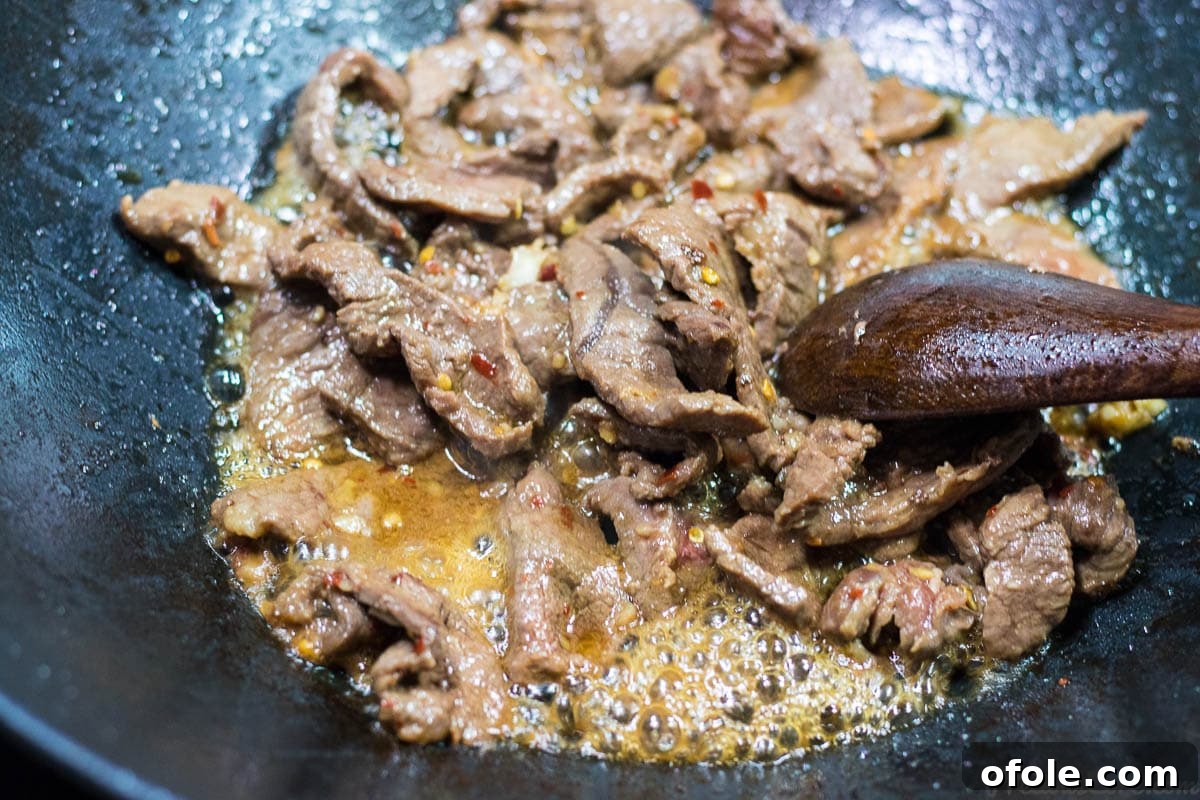 One Pan Beef Stir Fry 9 Cooking beef for easy beef stir fry