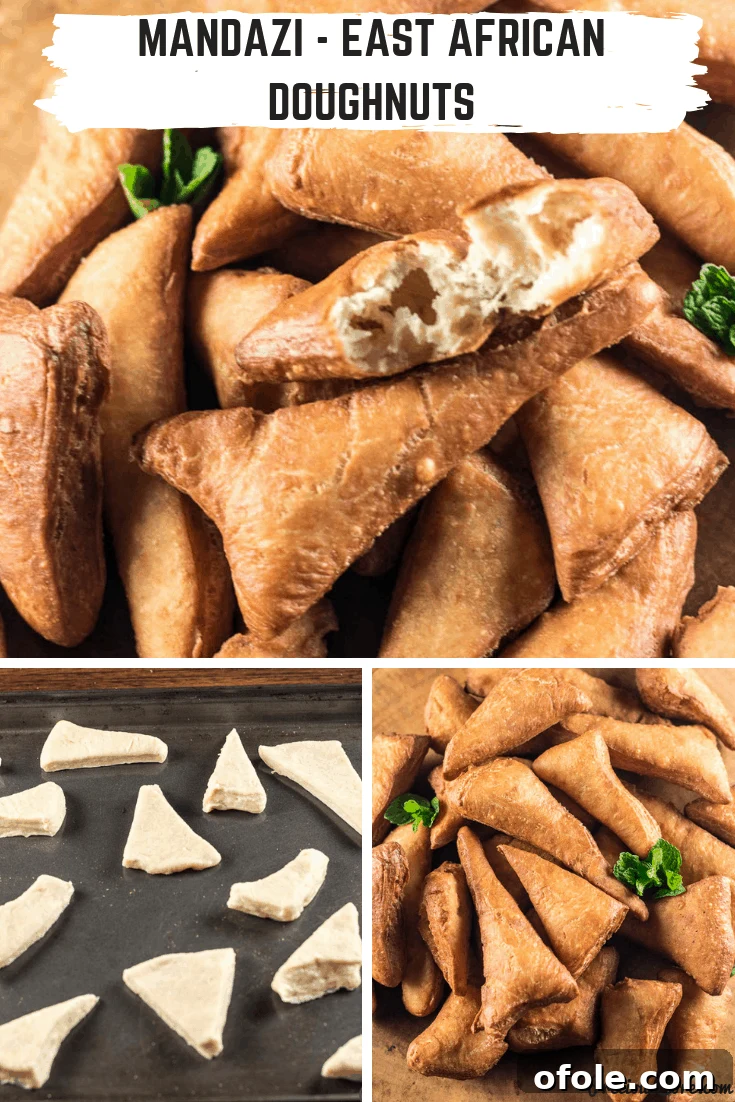 Mandazi East African Fried Pastry 12 Collage of cooked and uncooked mandazi.