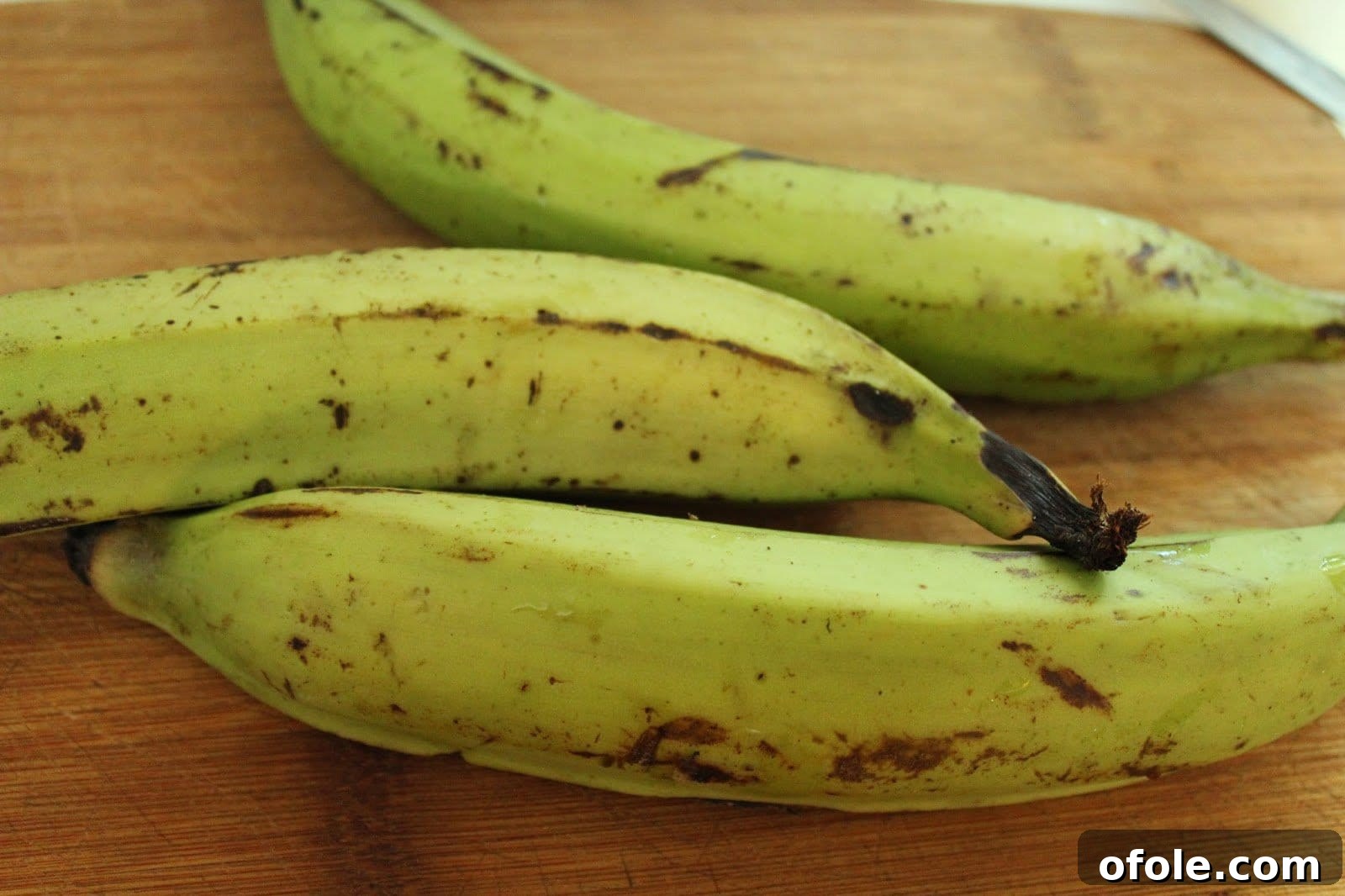 Authentic Sese Plantain Porridge 2 Unripe plantains, peeled and ready for slicing