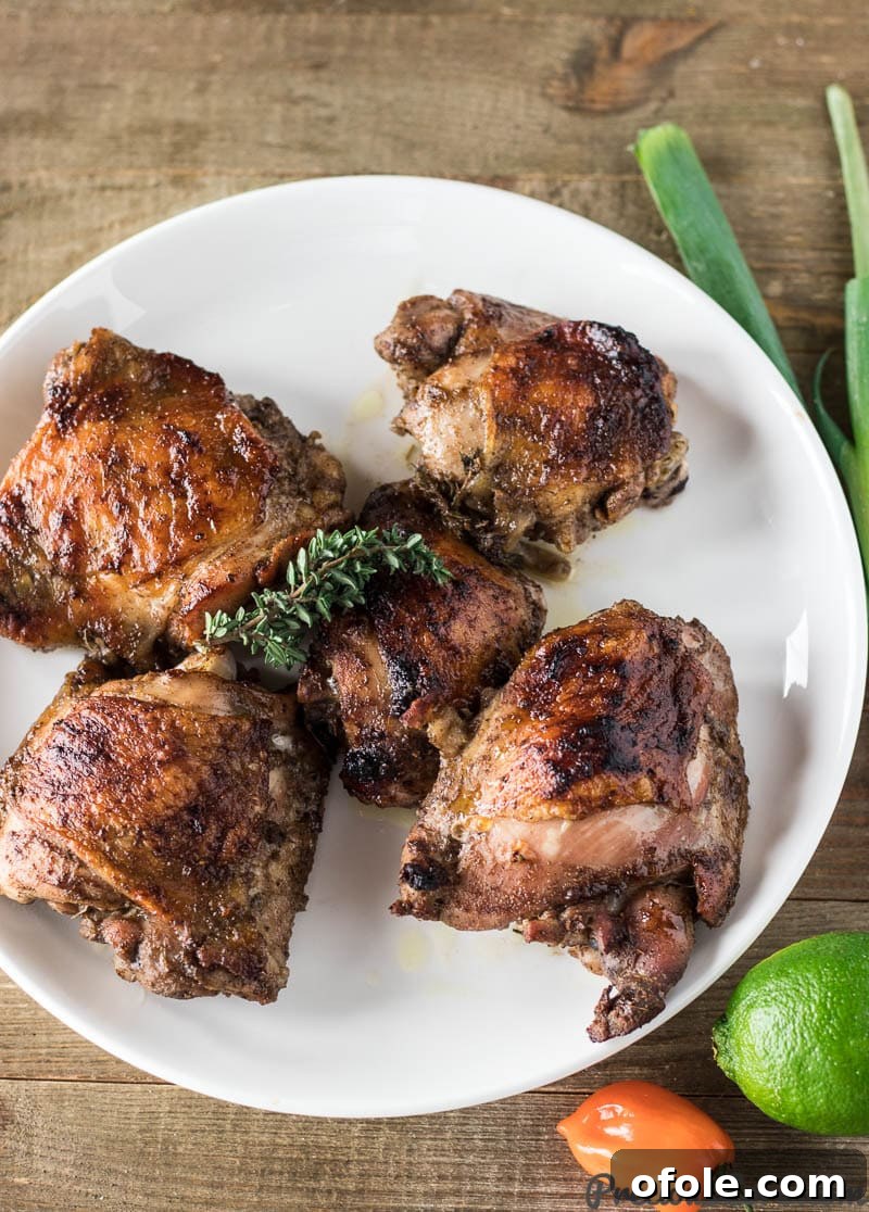 Island Spice Jerk Chicken 2 Delicious Jerk Chicken Thighs ready to be served