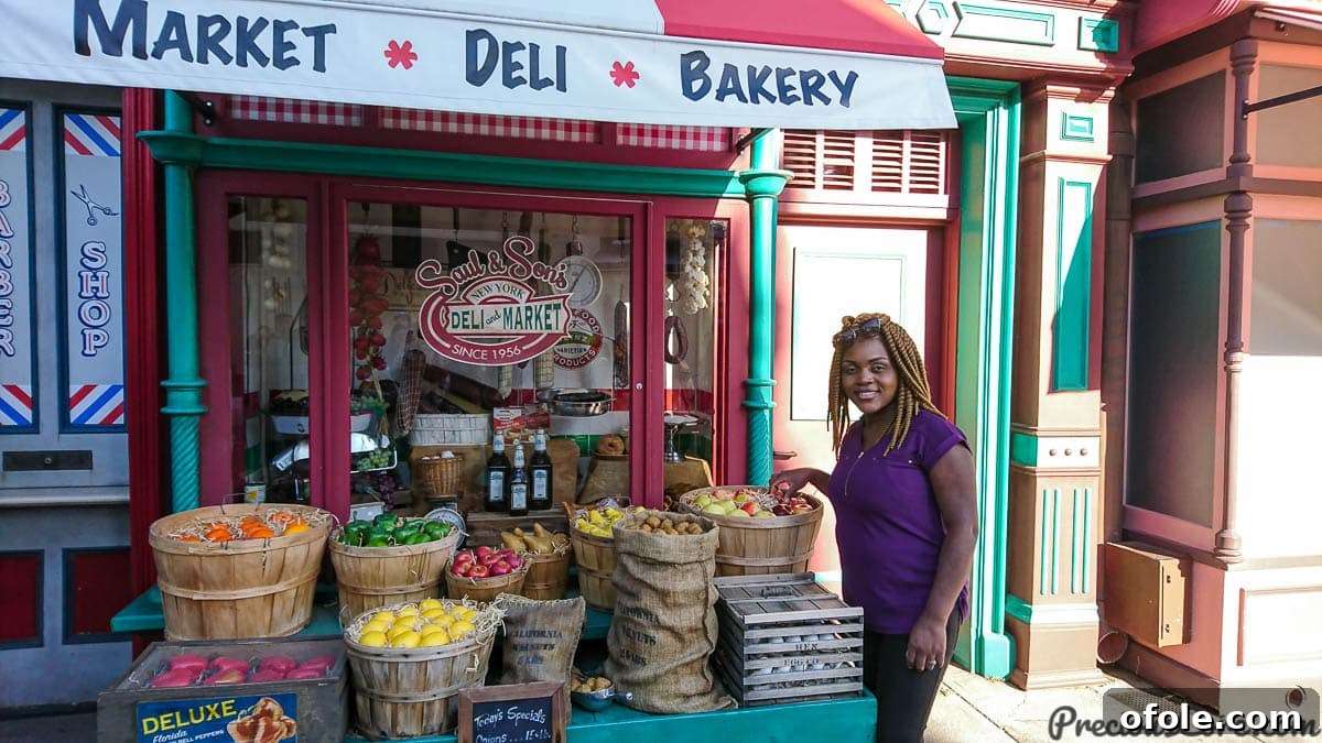 Hollywood Thrills Our Universal Studios Adventure 7 Vintage deli shop facade on a street at Universal Studios Hollywood