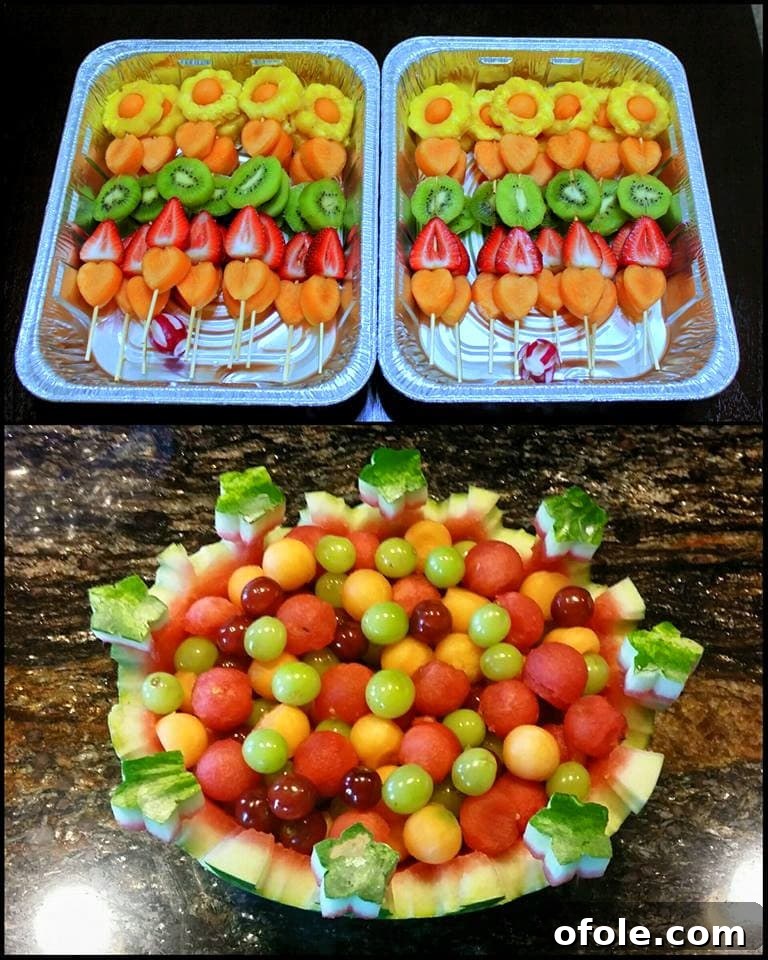 A creative fruit platter or food display for an event, showcasing Lapiro's artistic skills