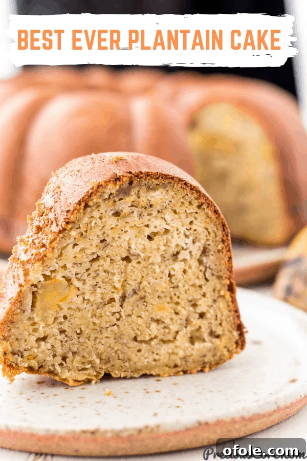 Plantain cake image for Pinterest