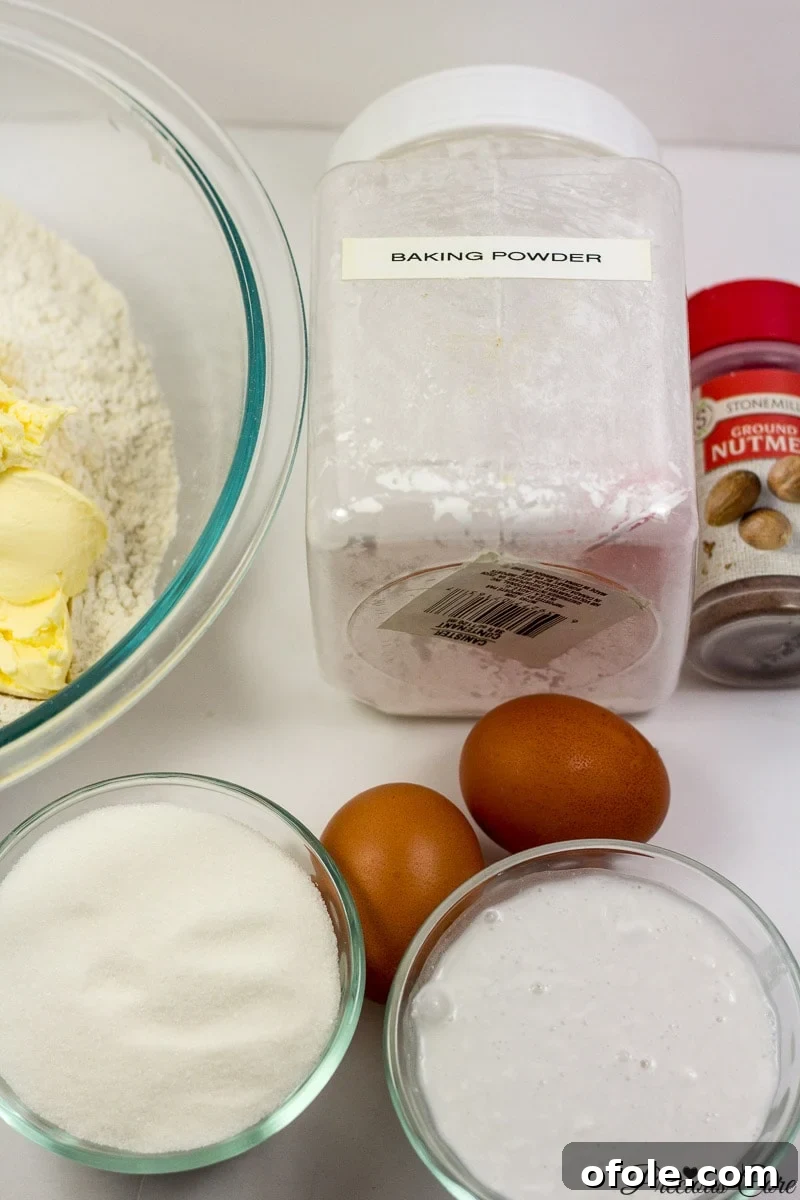 All ingredients for Cameroon doughnuts laid out.