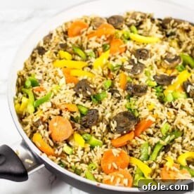 Mushroom fried rice recipe, a quick and healthy vegetarian meal.