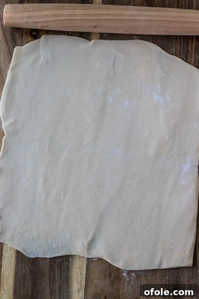 rolled out puff pastry